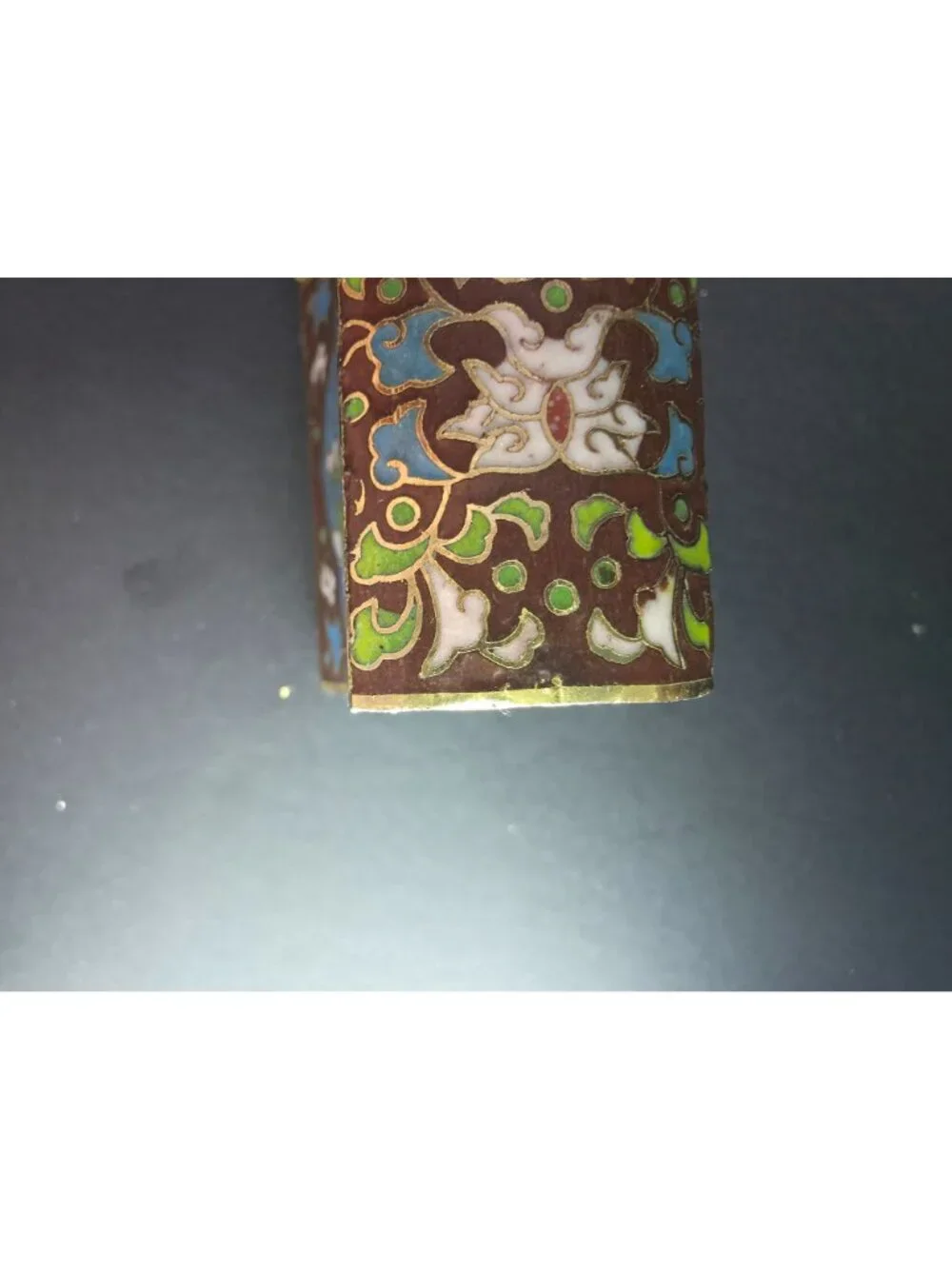 Vintage Chinese Cloisonné Enamel Trinket Box With Bird & Floral Design Lidded